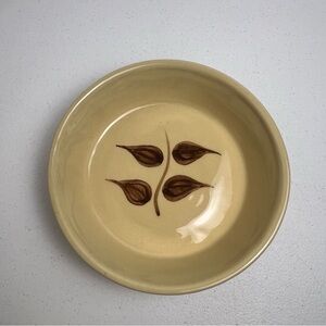 Elegant Cream Bowl with Leaf Design Alpine Pottery Roseville Ohio